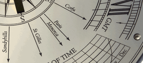 sundial with distance markers