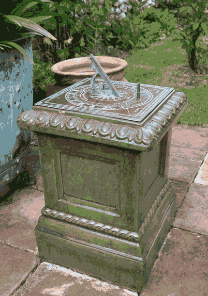 merlin sundial on plinth